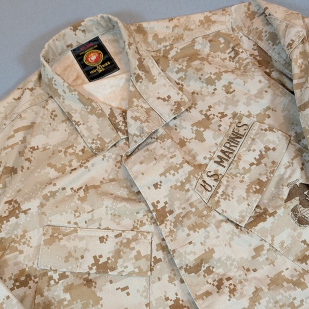 US Marines Digital‎ Camo Combat Utility Field Jacket Shirt SM REG